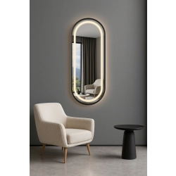 Lustro owalne w ramie mdf z podświetleniem - OSKAR W RAMIE LED III
